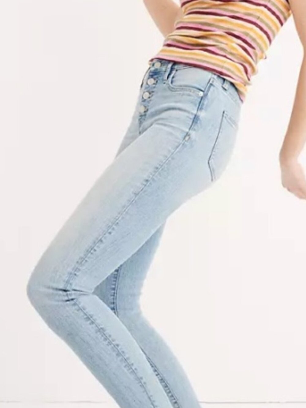 Madewell Light Wash Women's 9" High Riser Crop Button Fly Jeans